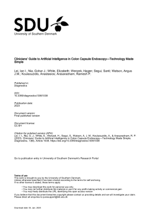 已发表版本 (APA) 的引用：Lei, I. I., Nia, G. J., White, E., Wenzek, H., Segui, S., Watson, A. J. M., Koulaouzidis, A., & Arasaradnam, R. P